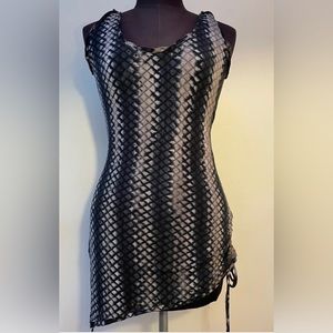 Maddie Moon Festival Tunic Top Dress Snake Print Sm Burning Man Goth Dance NWOT